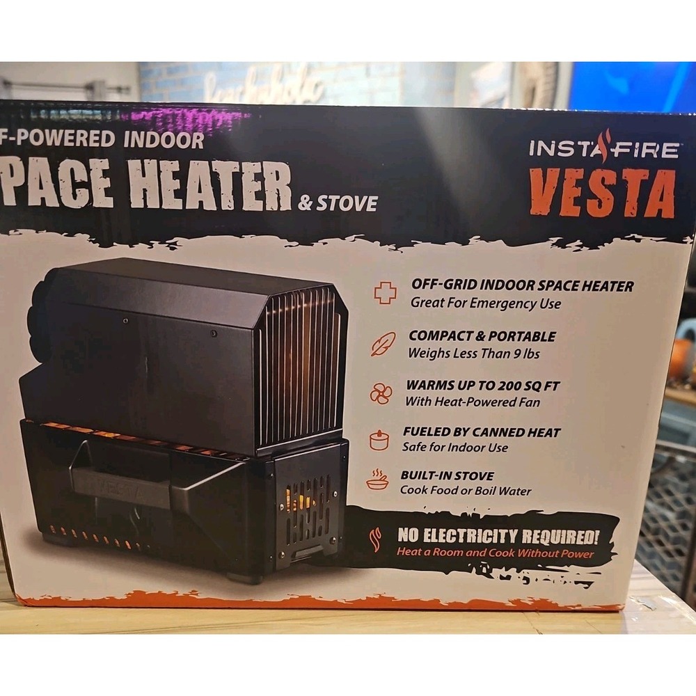 VESTA Self-Powered Camping Heater & Stove Compact Off-Grid Indoor No Electricity